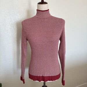 Pure Navy Knitted Red Turtleneck